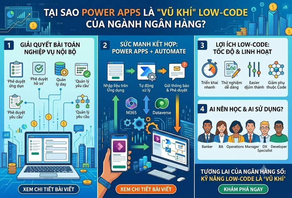 Vì sao Power Apps đang trở thành “vũ khí” Low-Code của ngành ngân hàng?
