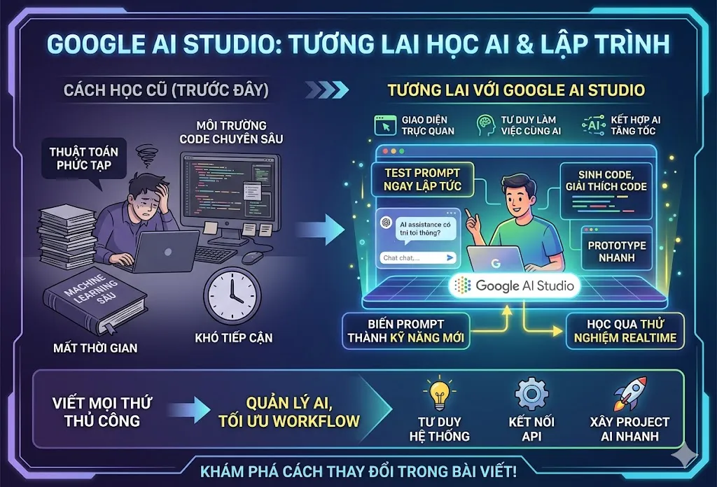 Google AI Studio Sẽ Thay Đổi Cách Học AI Và Lập Trình Trong Tương Lai Như Thế Nào?